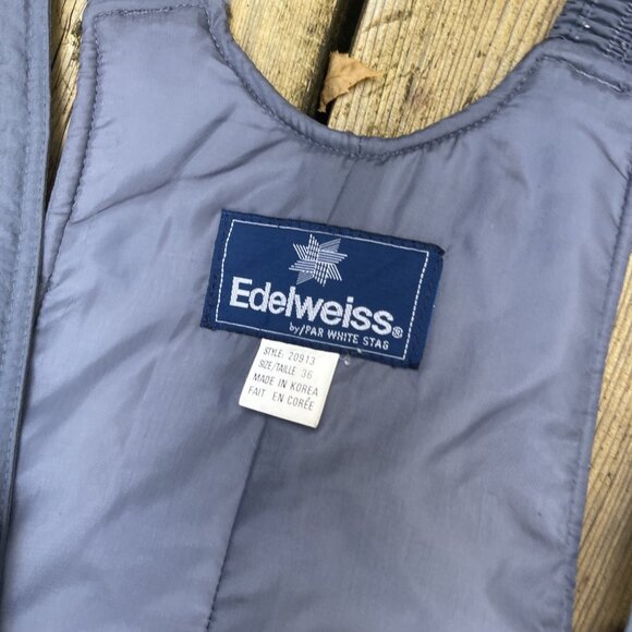 VTG Edelweiss White Stag Ski Bibs Pants Suit Womens 36 Blue Overalls Ski / Snow - Picture 5 of 16